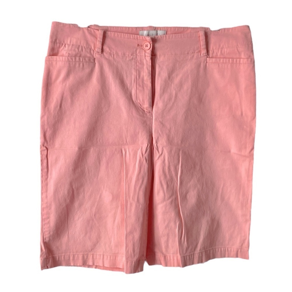 Talbots Women's High Rise Bermuda Powder Pink Cotton Shorts Size 10 Summer - Picture 2 of 7